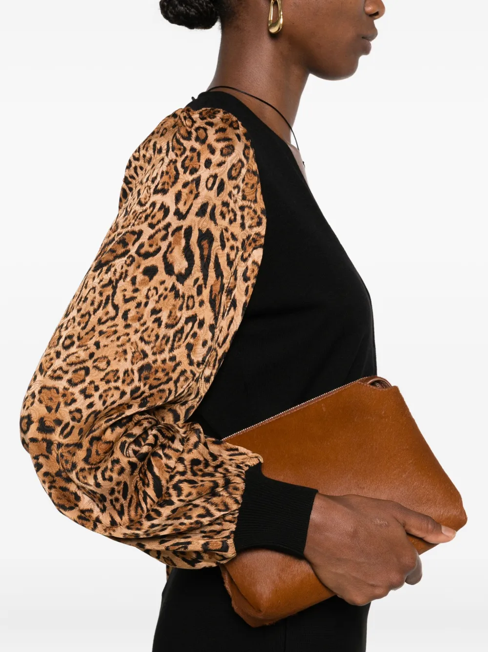 TWINSET leopard-print sleeve cardigan Zwart