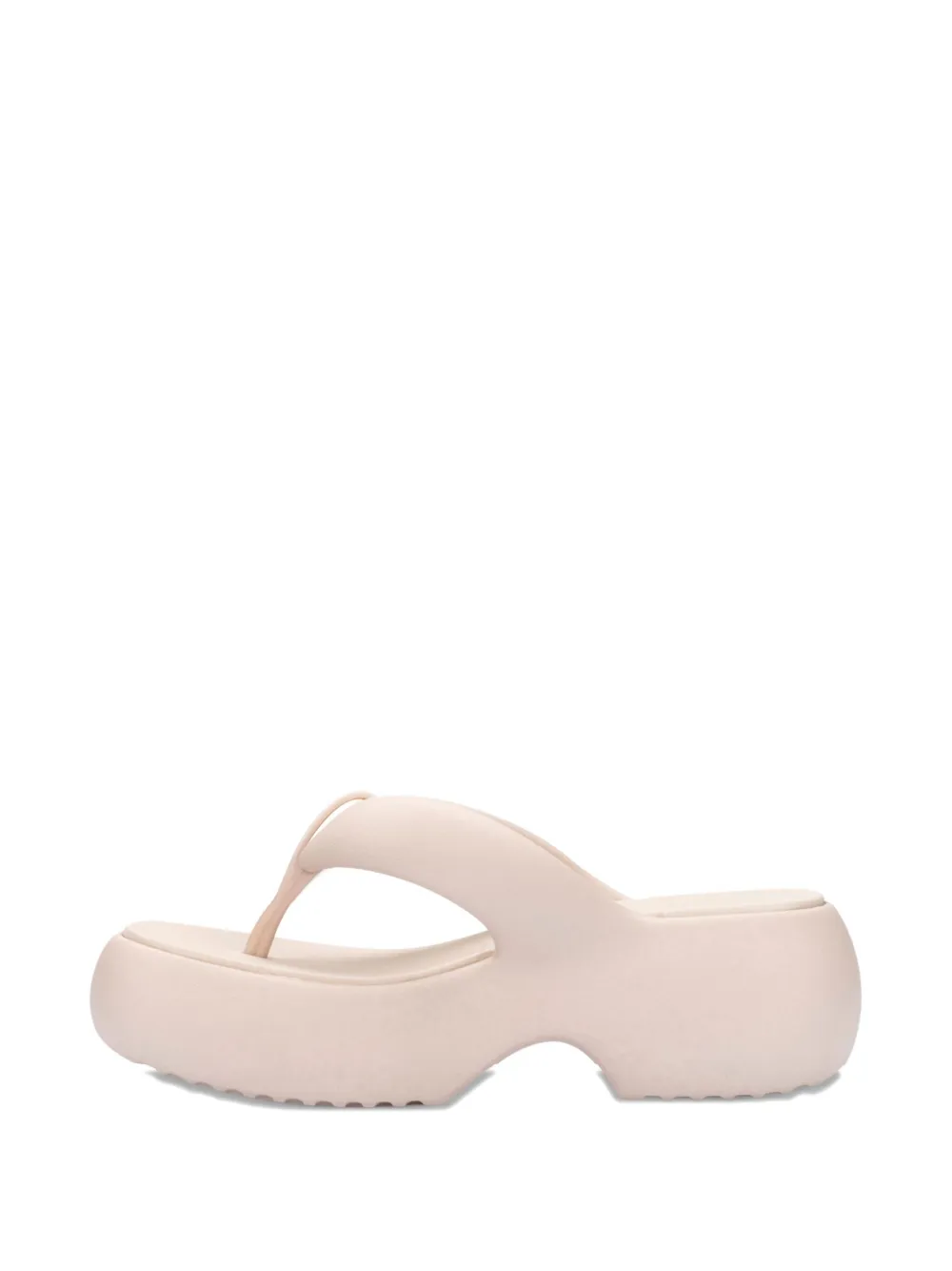 Melissa Free Fuzzy Platform Thong Flip-flops In Neutral