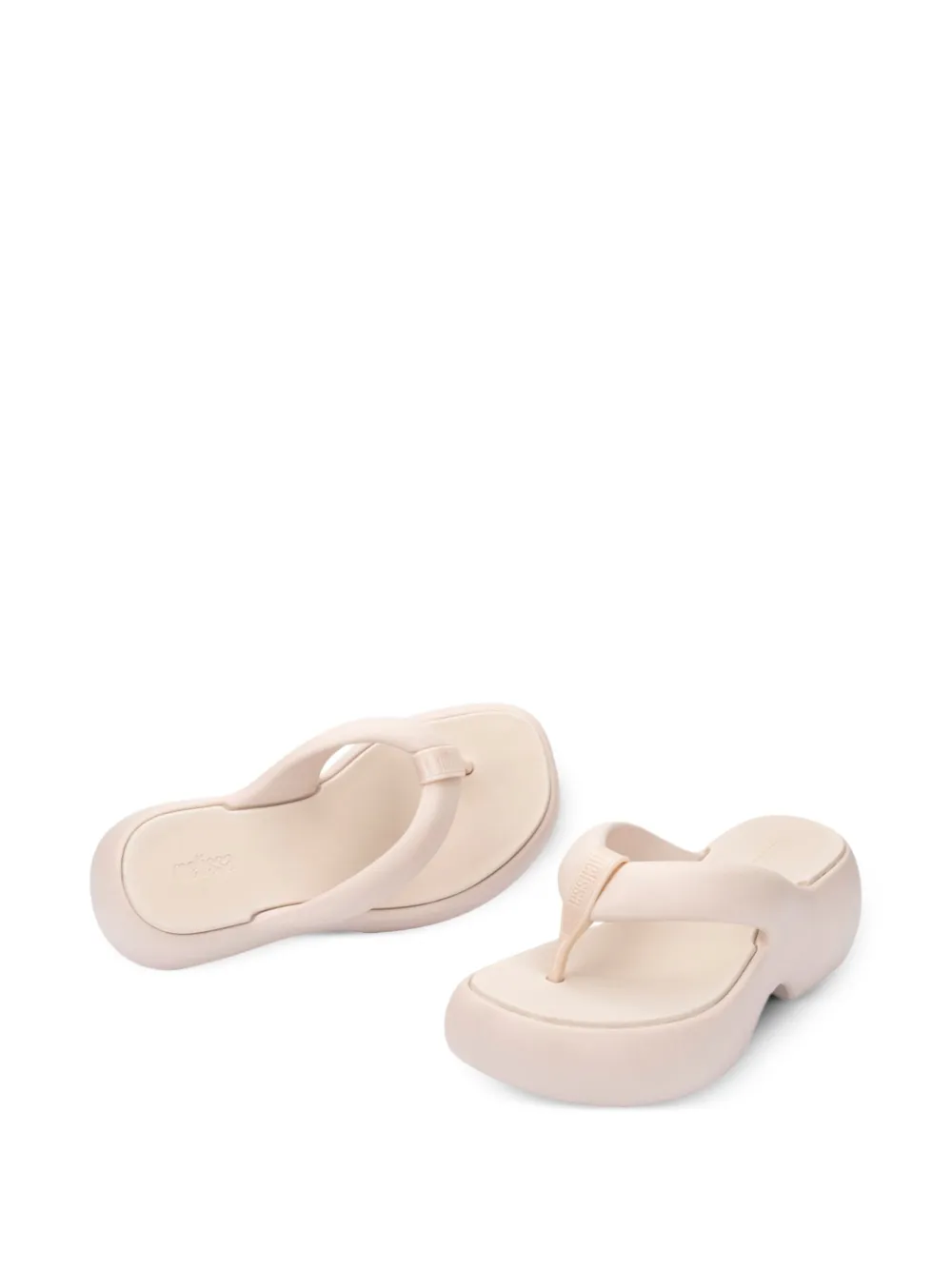 Melissa Free Fuzzy platform thong flip-flops Neutrals