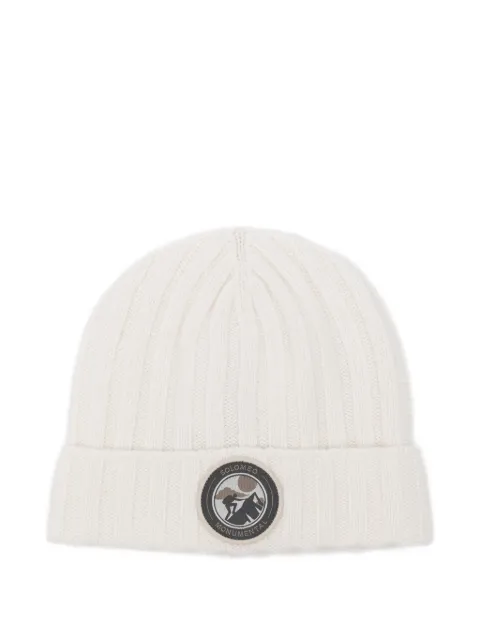 Brunello Cucinelli Kids ribbed-knit logo-patch beanie