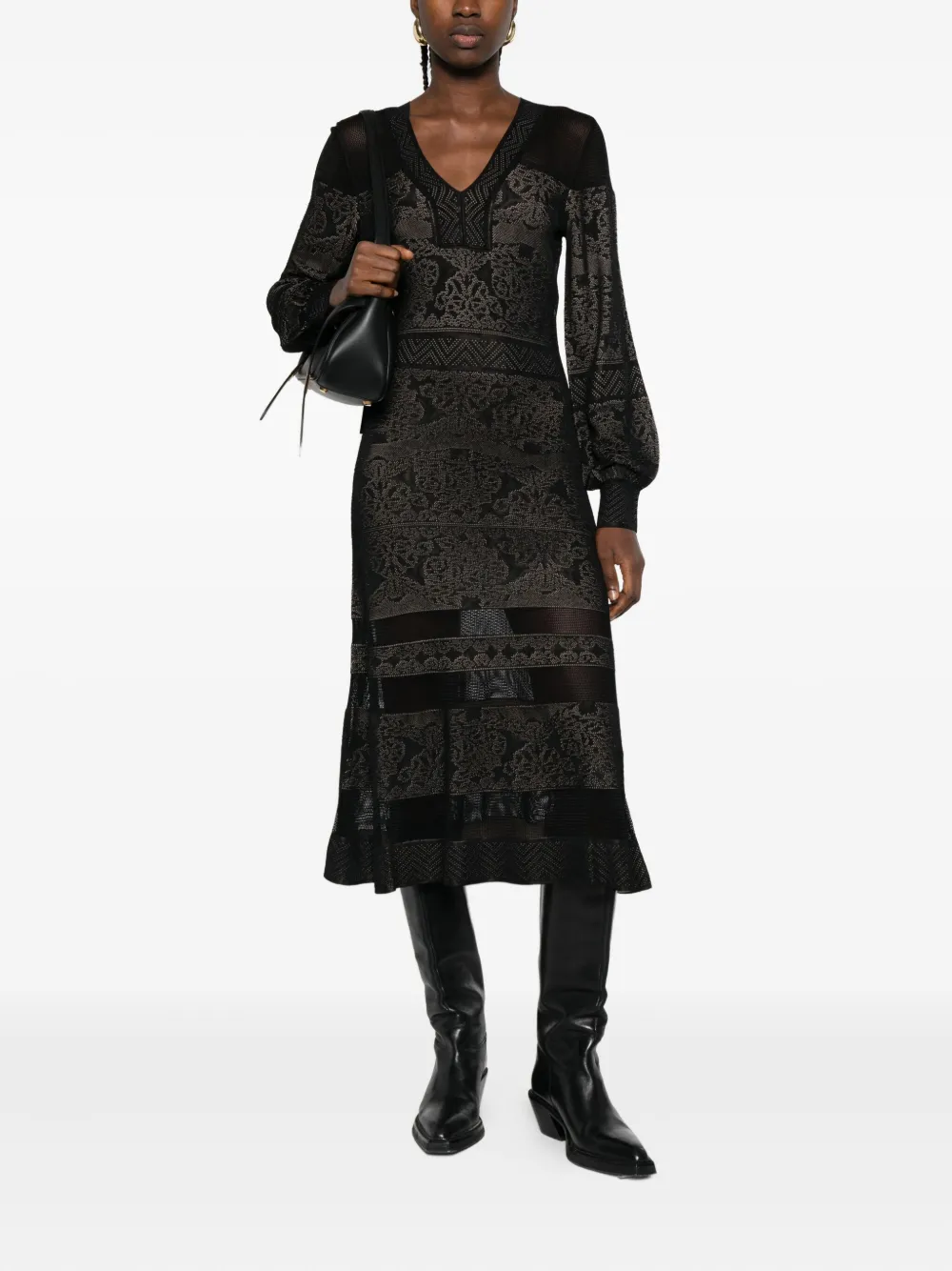 TWINSET v-neck maxi dress - Zwart