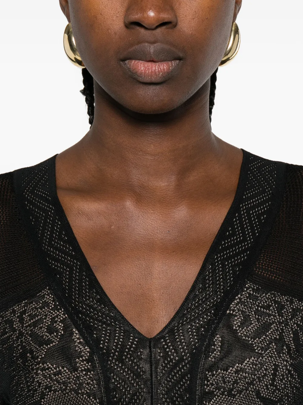 TWINSET Maxi-jurk met V-hals Zwart