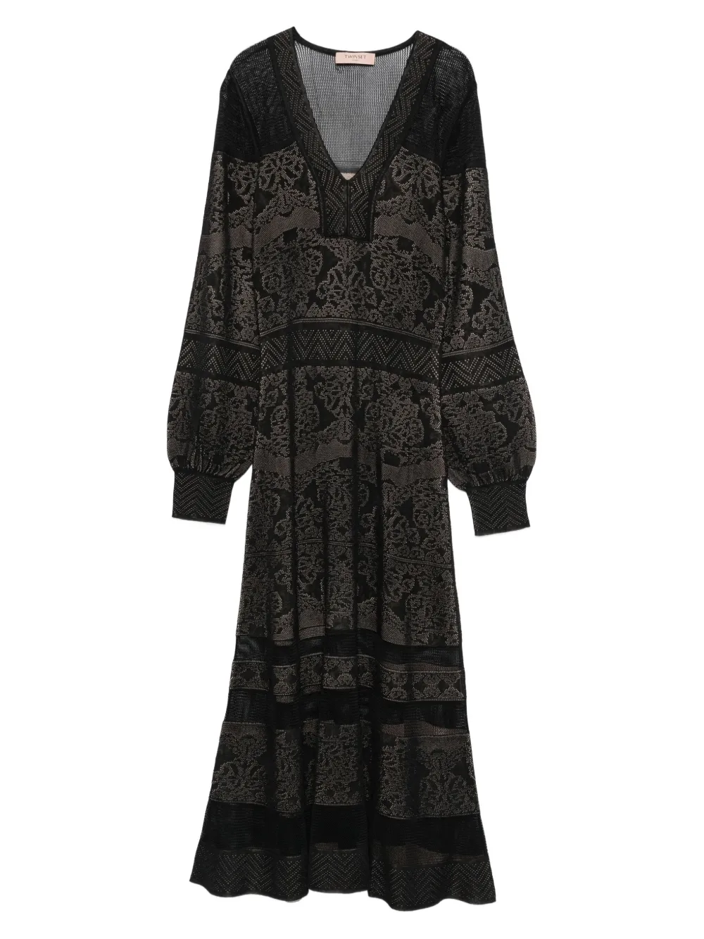 TWINSET Maxi-jurk met V-hals Zwart