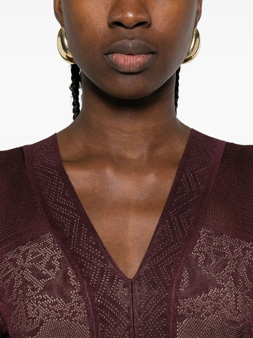 TWINSET Maxi-jurk met V-hals Rood