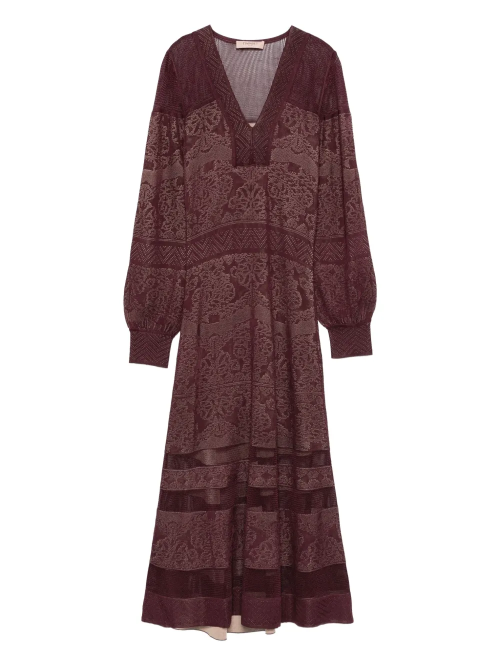 TWINSET Maxi-jurk met V-hals Rood