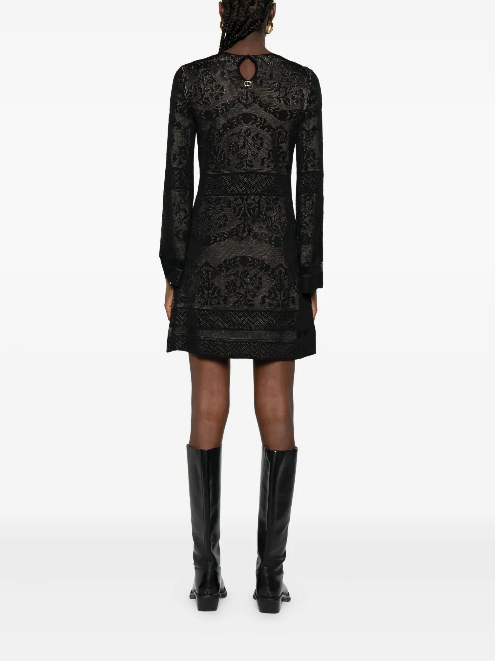 TWINSET long-sleeve mini dress Zwart