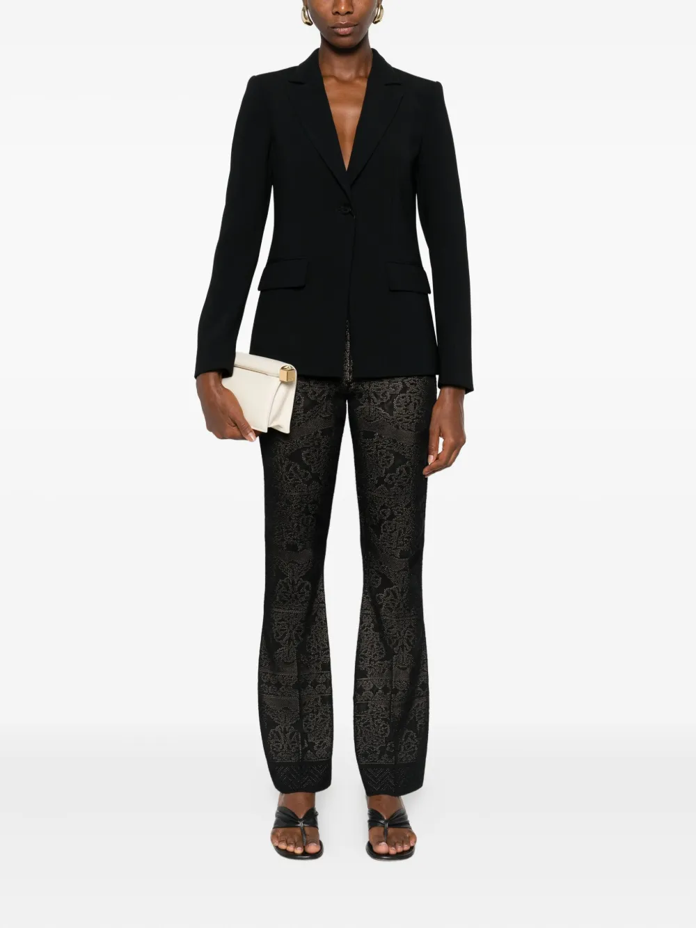 TWINSET damask-pattern trousers - Zwart
