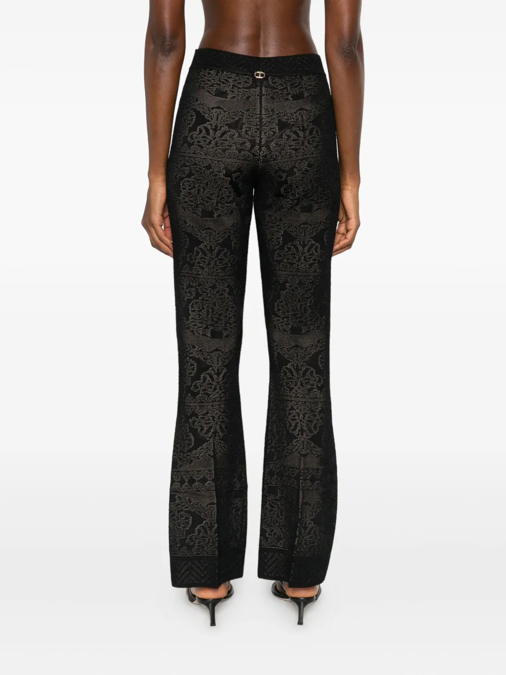 TWINSET Broek met damask-patroon Zwart