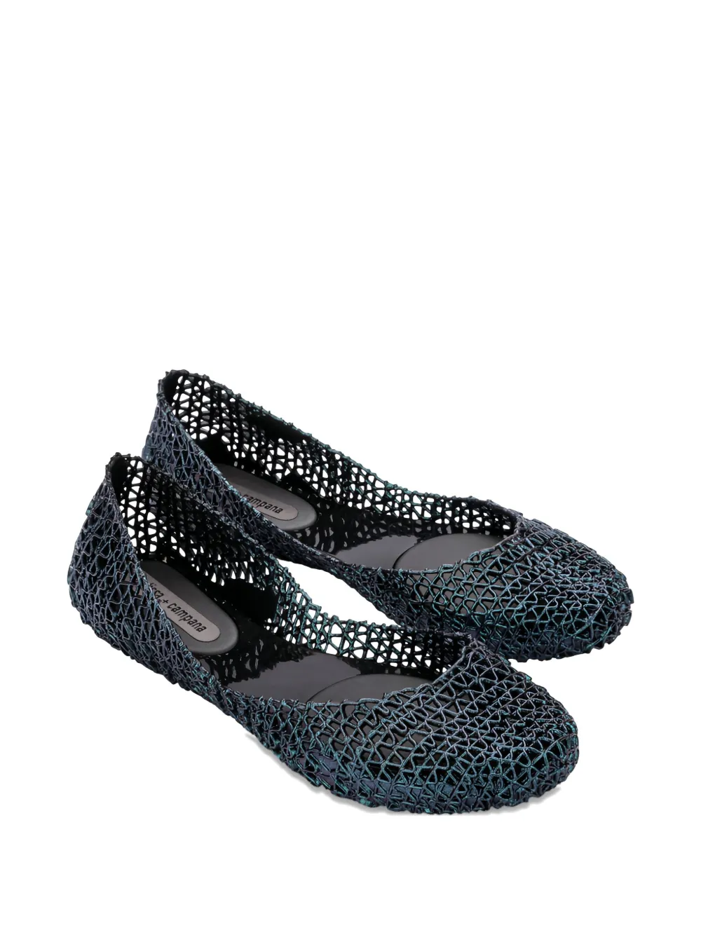 Melissa X Campana Papel Flats In Black