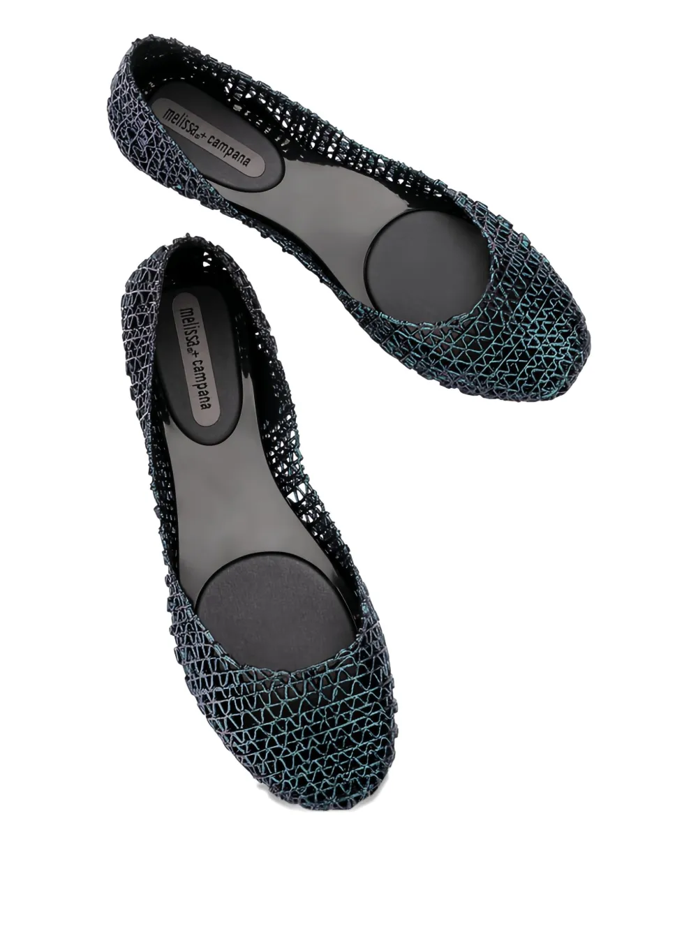 Melissa X Campana Papel Flats In Black