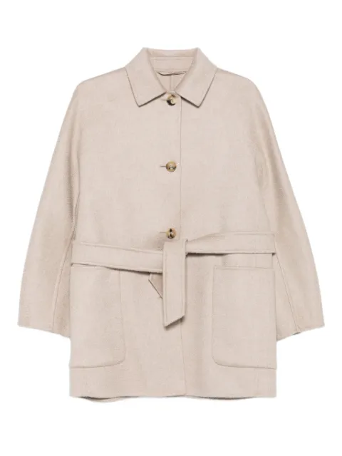 Max Mara belted buttoned jacket