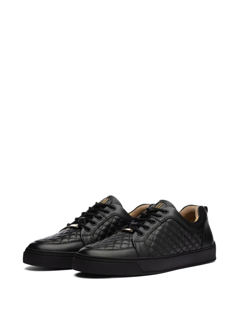 Leandro Lopes Ezio quilted leather sneakers Black