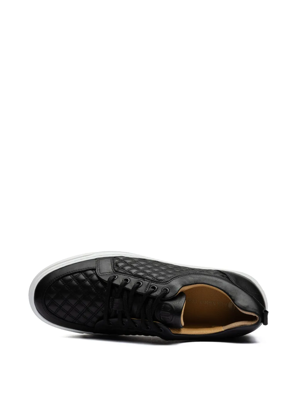 Leandro Lopes Ezio Quilted-pattern Leather Sneakers In Black