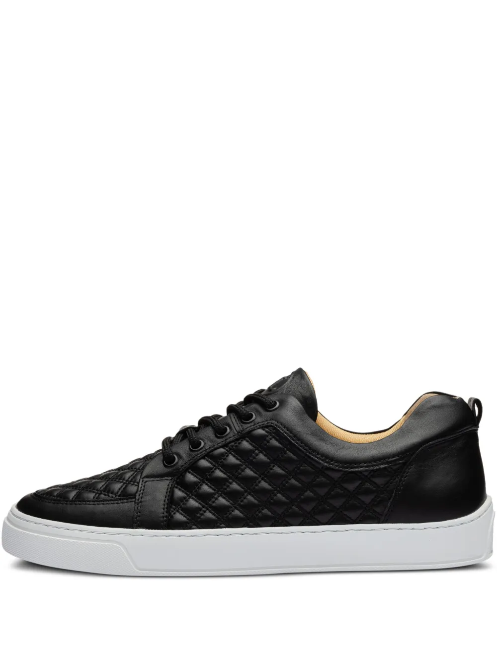 Leandro Lopes Ezio quilted-pattern leather sneakers Black