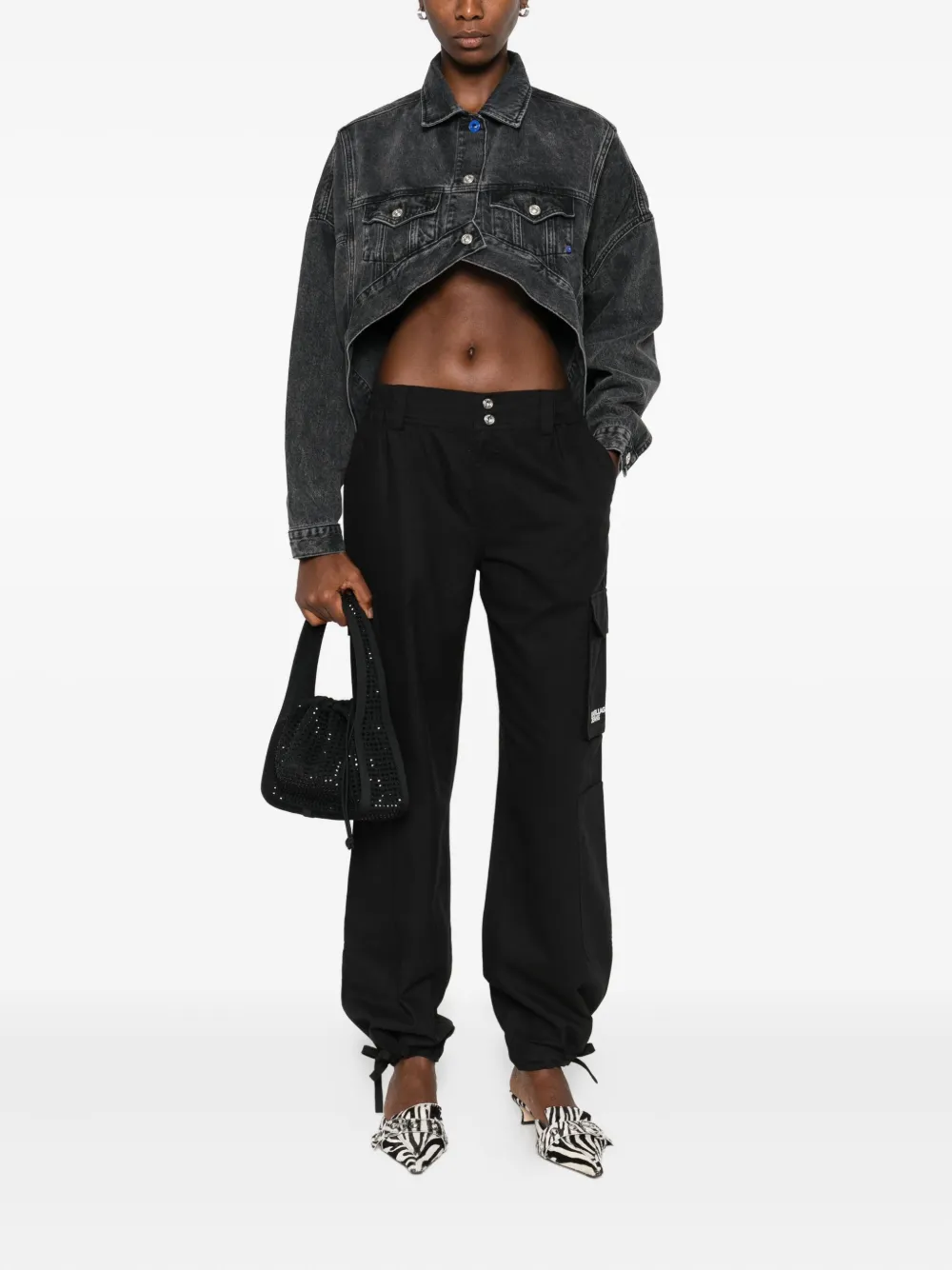 Karl Lagerfeld cargo-pocket straigh-leg trousers - Zwart