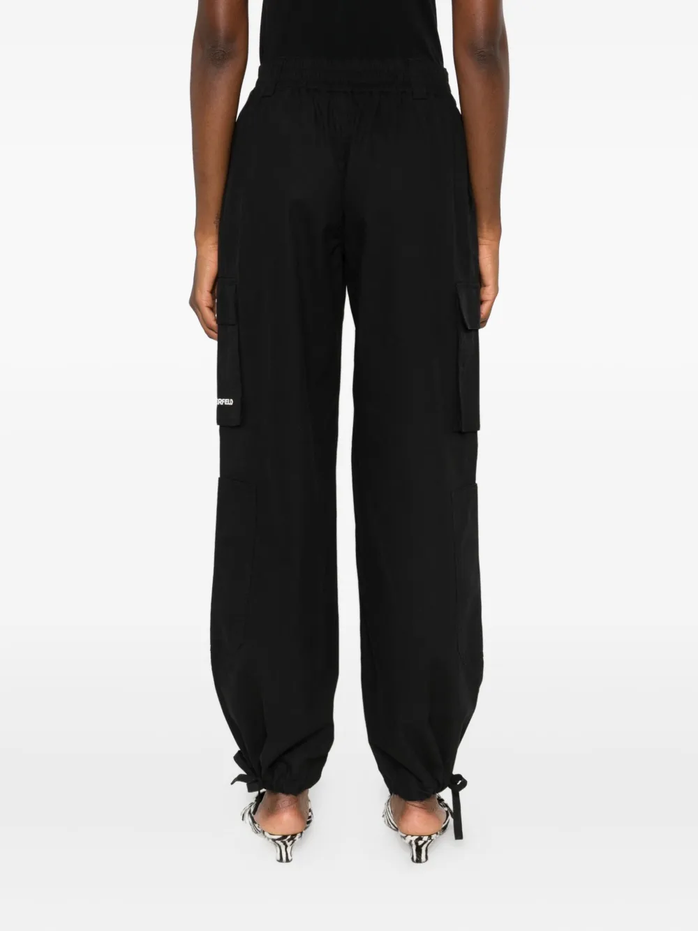 Karl Lagerfeld cargo-pocket straigh-leg trousers Zwart