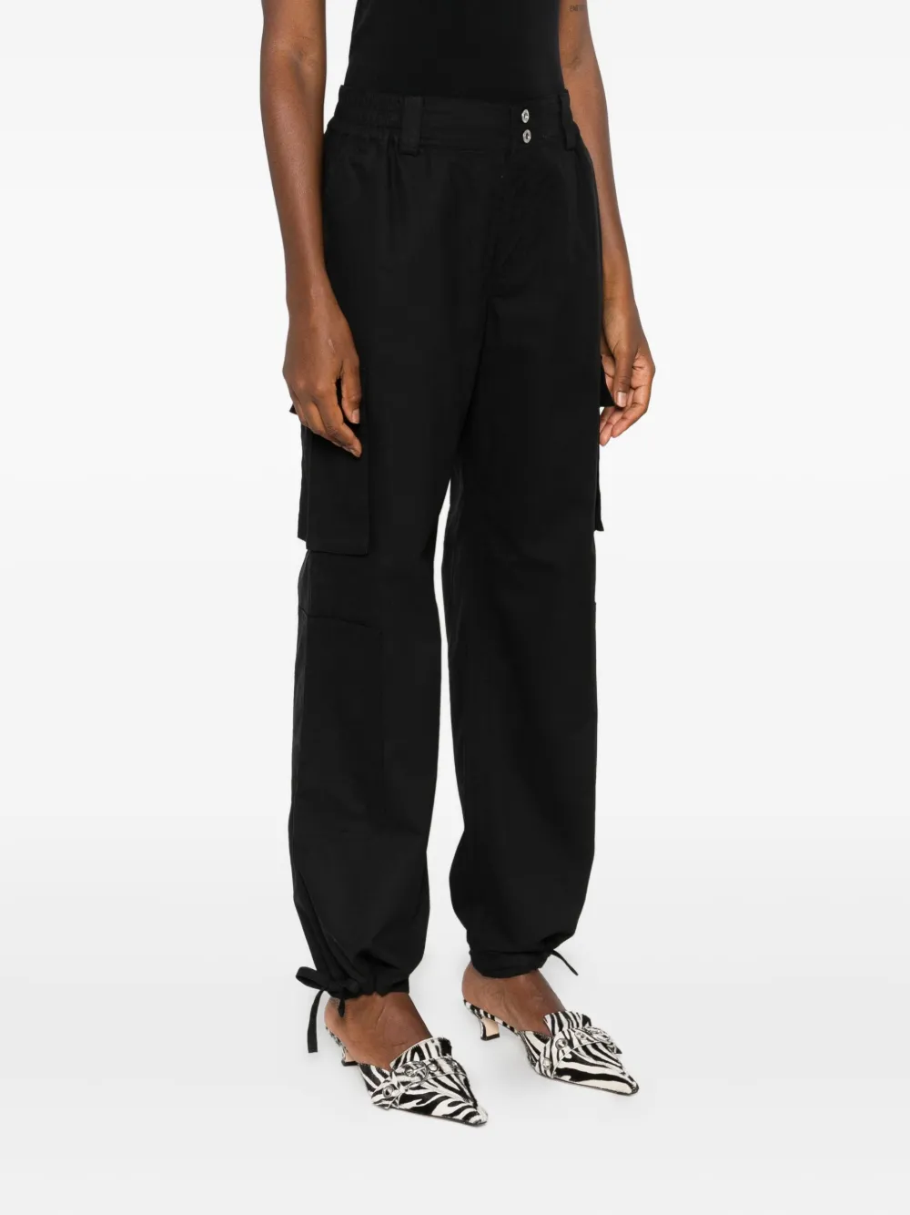 Karl Lagerfeld cargo-pocket straigh-leg trousers Zwart