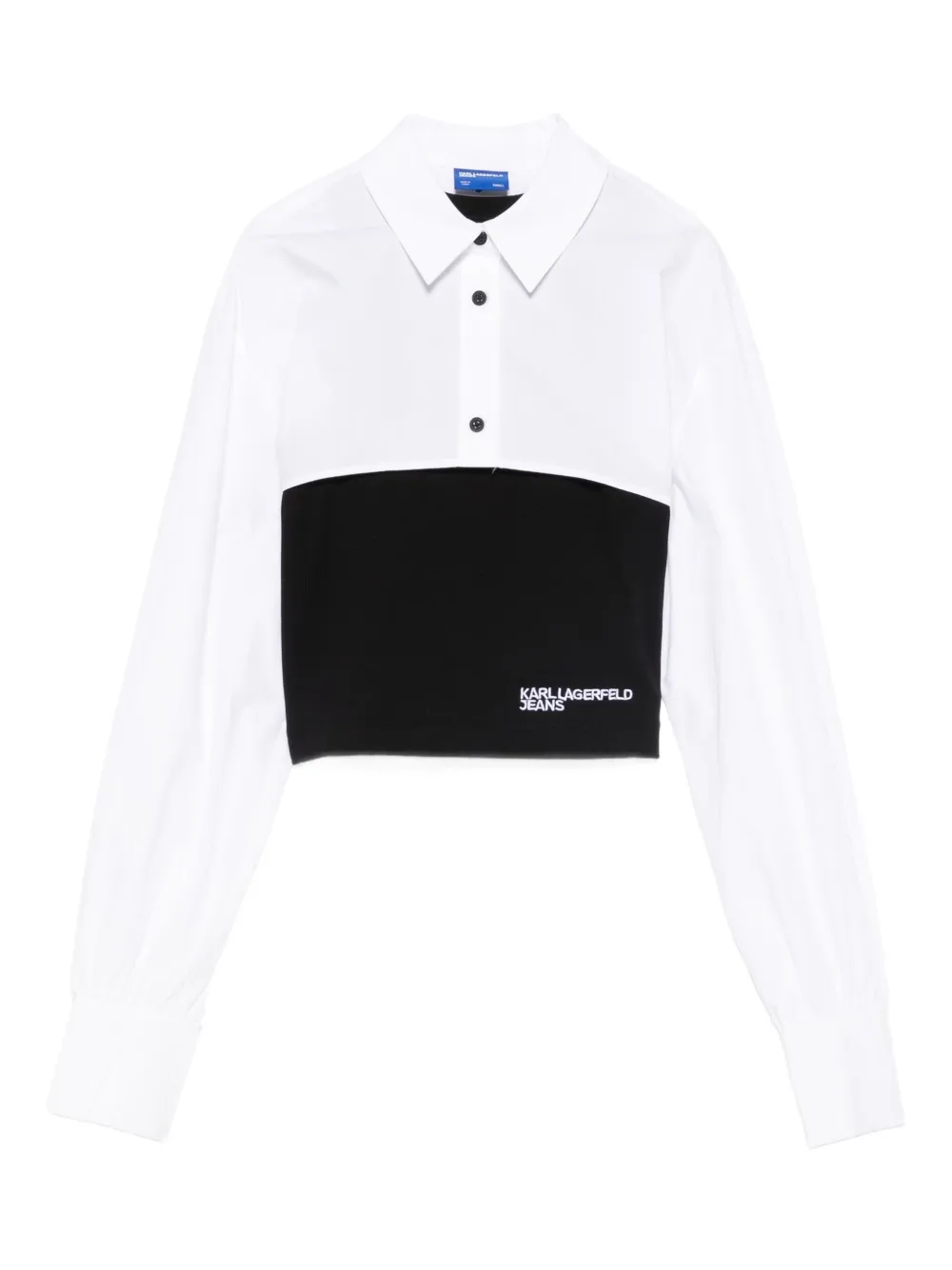 Karl Lagerfeld Jeans colour-block cotton shirt | Black | Image 1