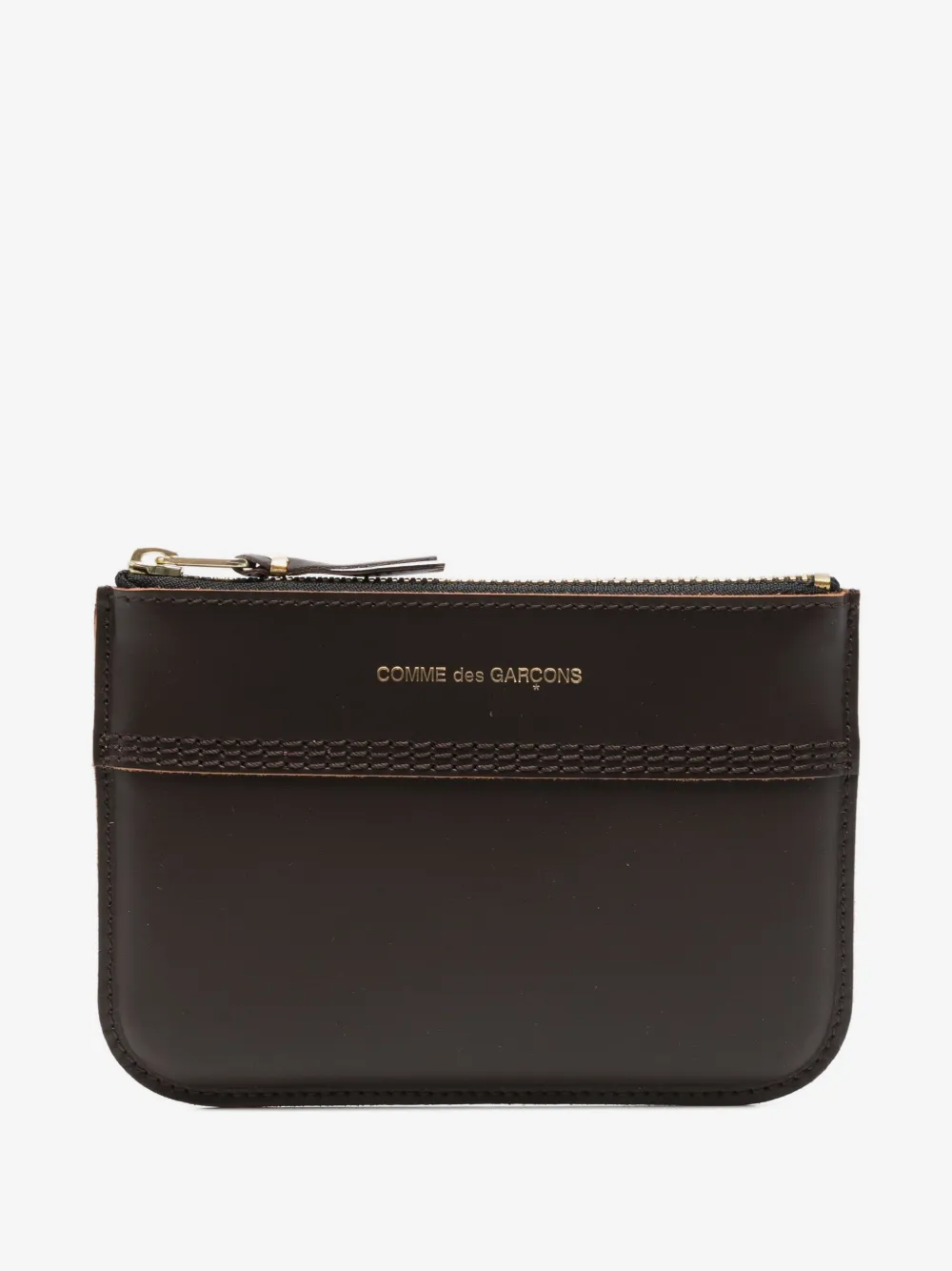 Comme Des Garçons Wallet 레더 집업 지갑 | 브라운 | Image 1