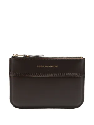 Comme Des Garçons Wallet Leather Zip Wallet | Brown | FARFETCH