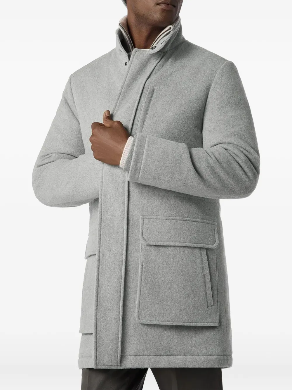 Corneliani flap-pocket wool jacket | Down Jackets | Image 2