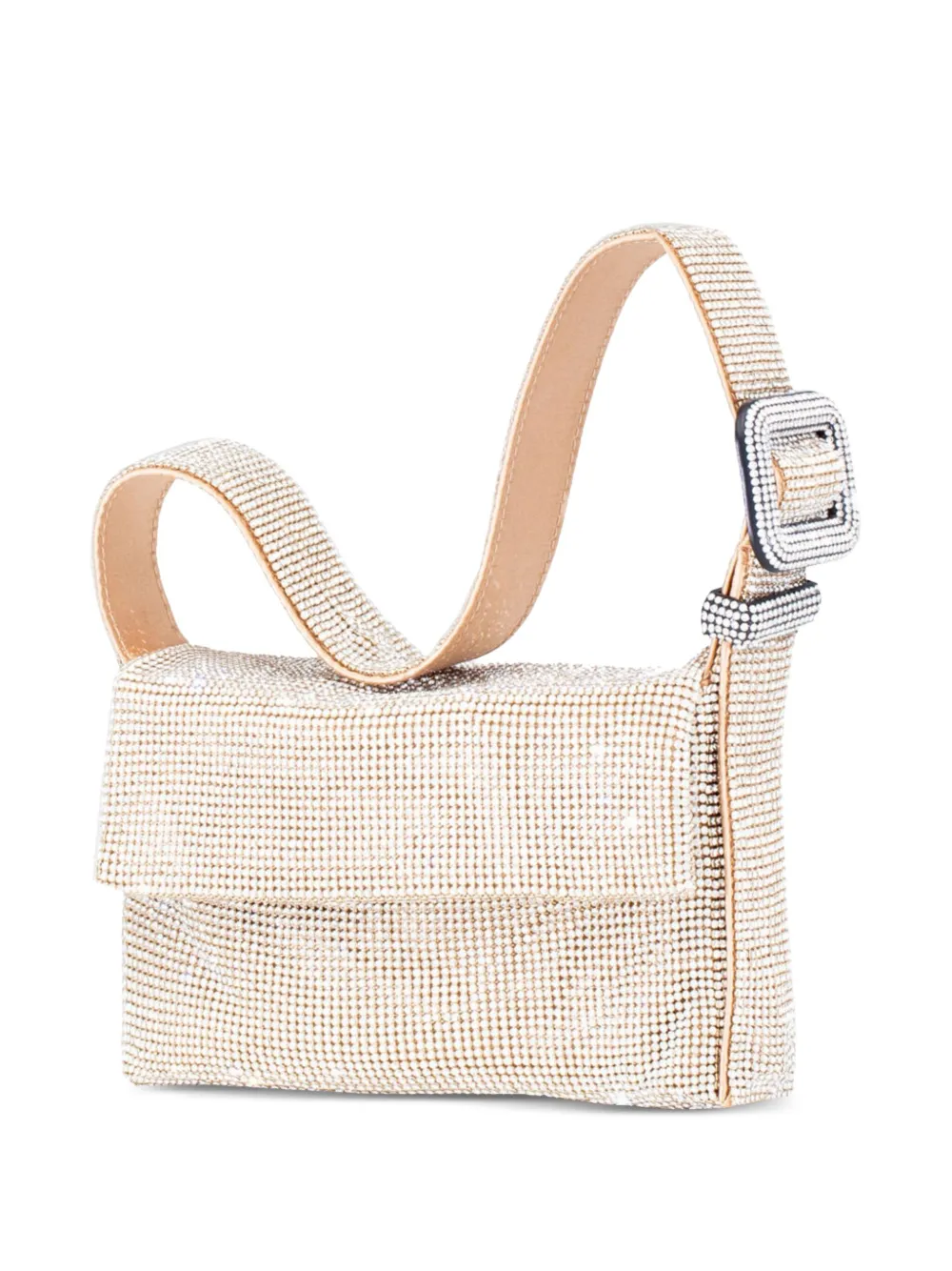 Benedetta Bruzziches crystal-embellished buckle shoulder bag | Gold | Image 1