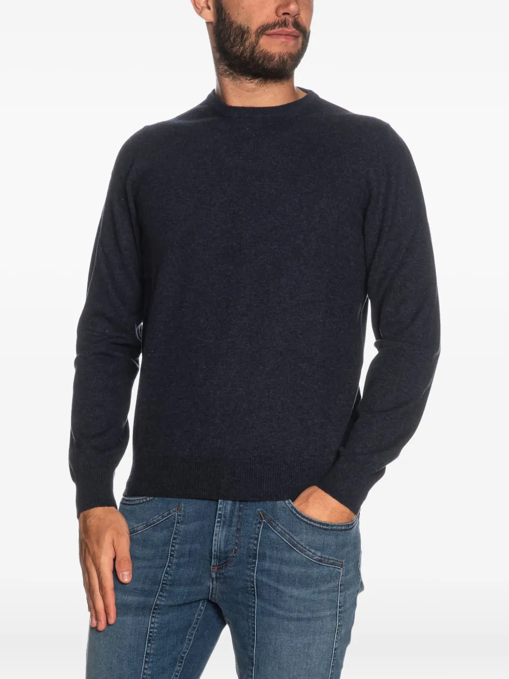 Gran Sasso Crew-neck Wool Sweater In Blue