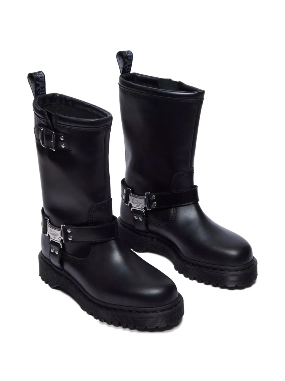 Dr. Martens' Anistone Hi Buckle-strap Platform Boots In Black