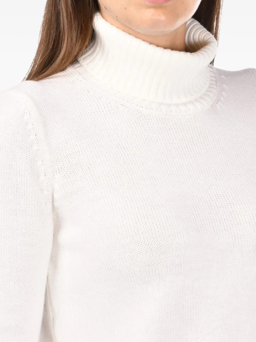 Gran Sasso Turtleneck Wool Sweater In White