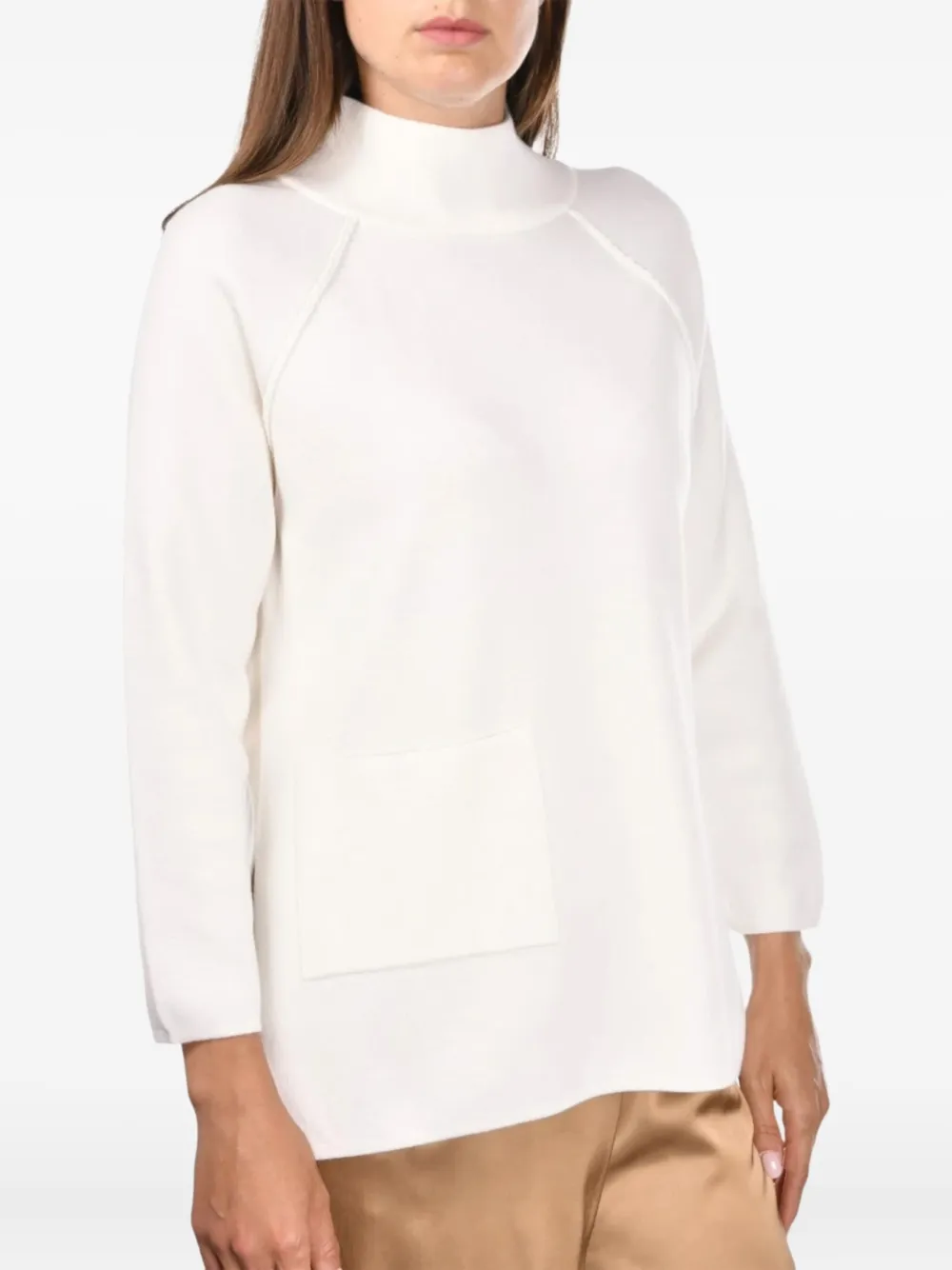 high-neck pocket sweater