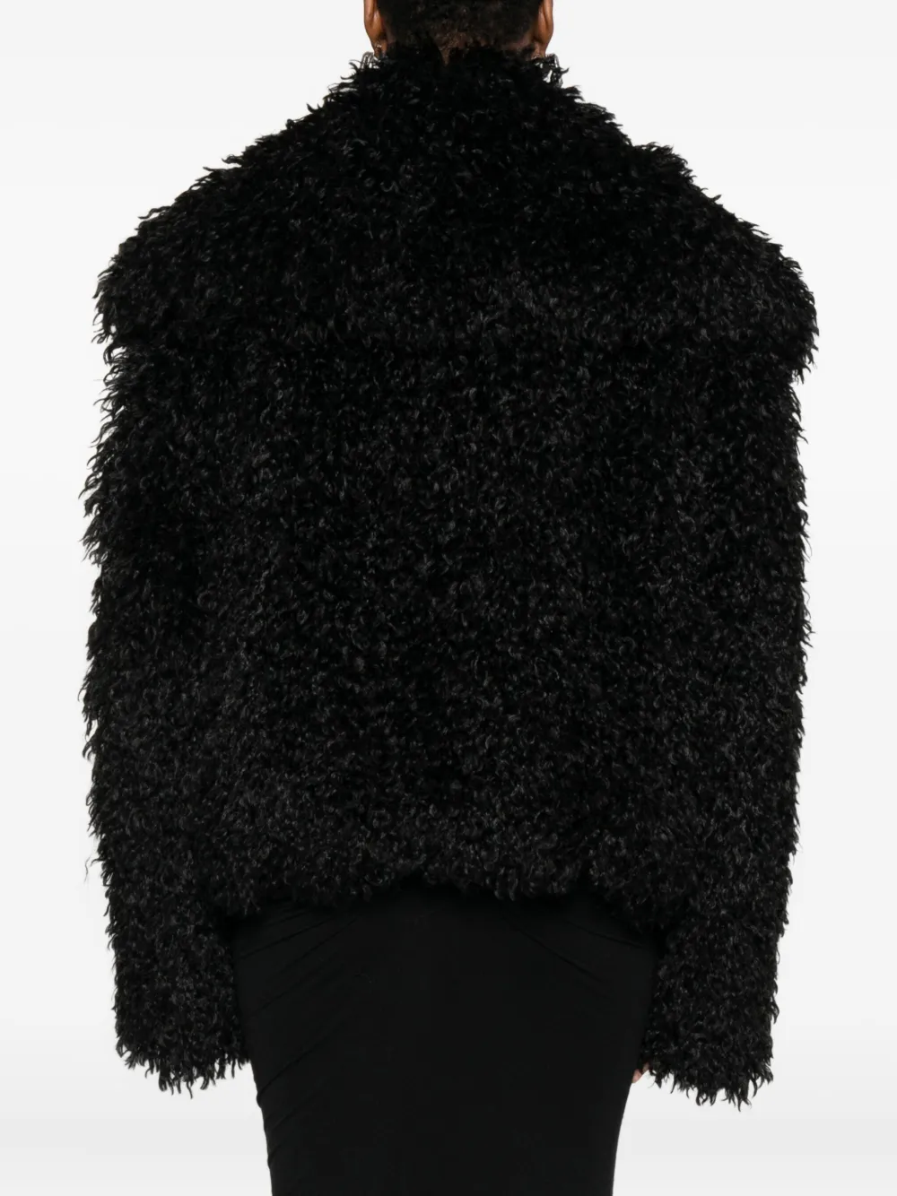 Amen Textured Shaggy Jacket In Black