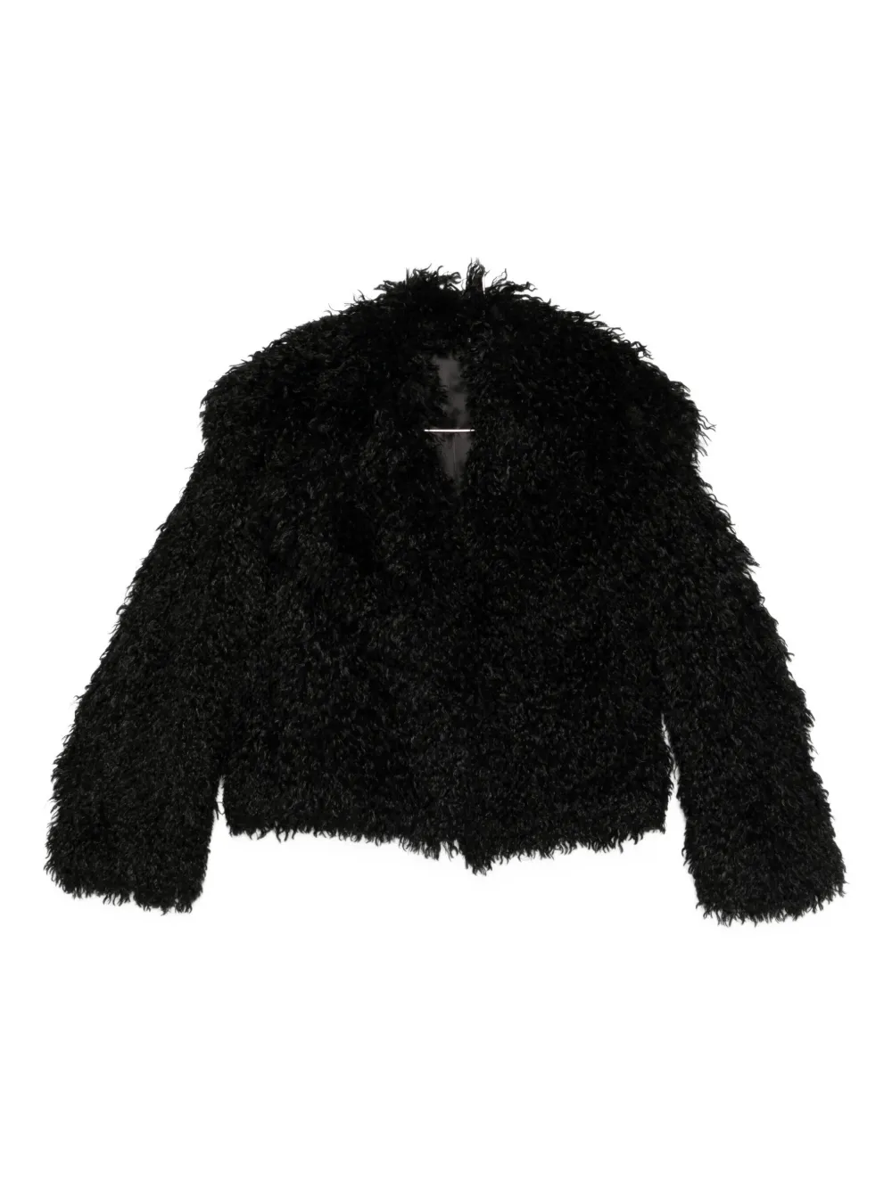 Amen Textured Shaggy Jacket In Black