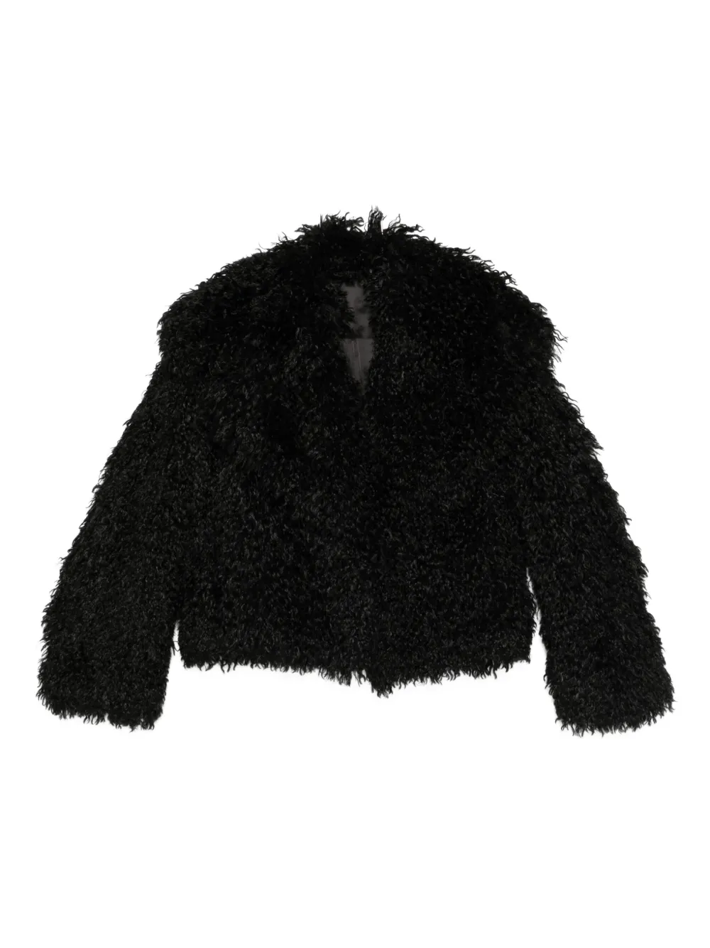 Amen textured shaggy jacket | nero | Image 1