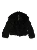 Amen textured shaggy jacket - Black