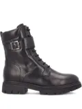 NERO GIARDINI buckled lace-up combat boots - Black