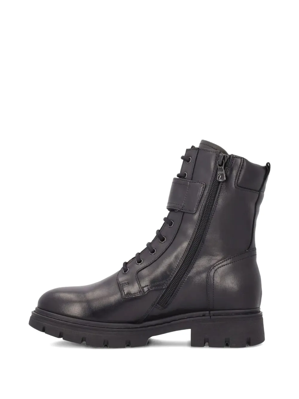 NERO GIARDINI buckled lace-up combat boots Black