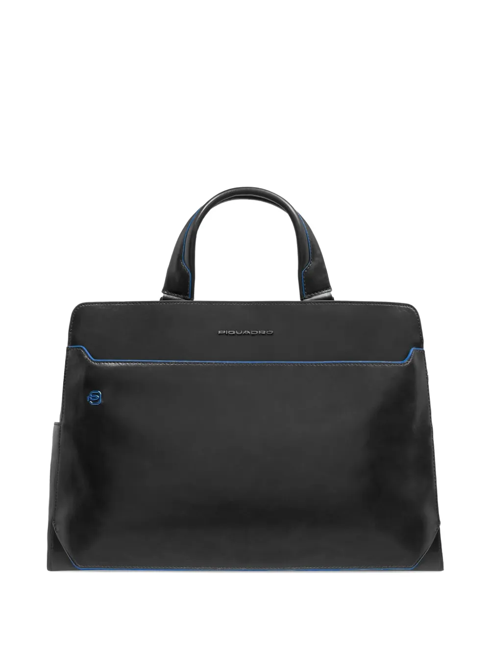 PIQUADRO leather-trimmed top-handle laptop bag Zwart