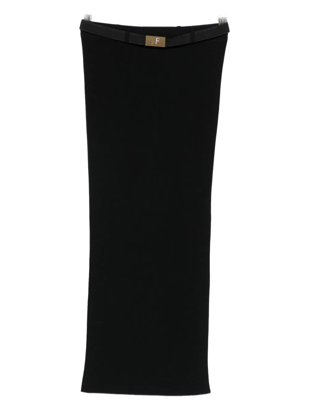 Elisabetta Franchi ribbed waistband midi skirt 110 NERO