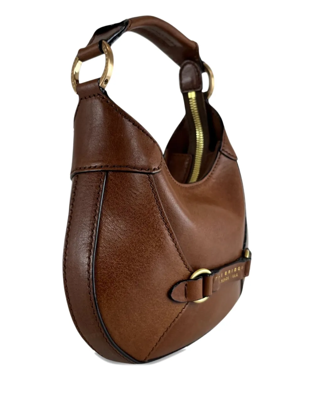 The Bridge ring-detail leather shouder bag - Bruin