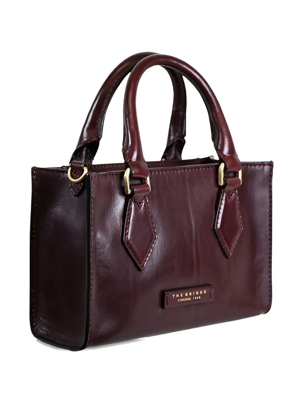 The Bridge top-handle leather tote bag - Rood