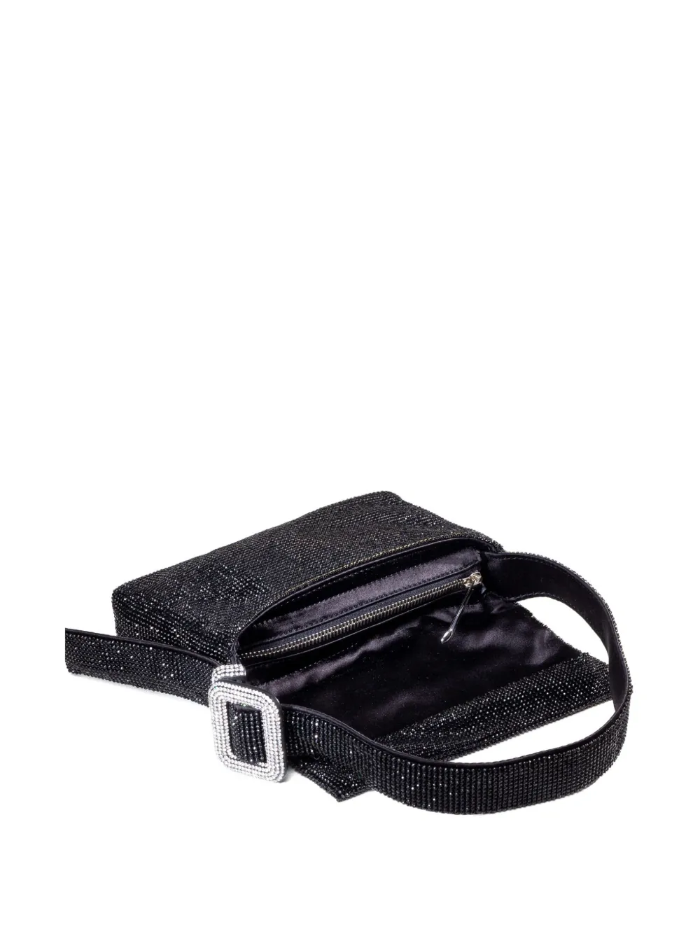 Benedetta Bruzziches crystal-embellished buckle shoulder bag - Zwart