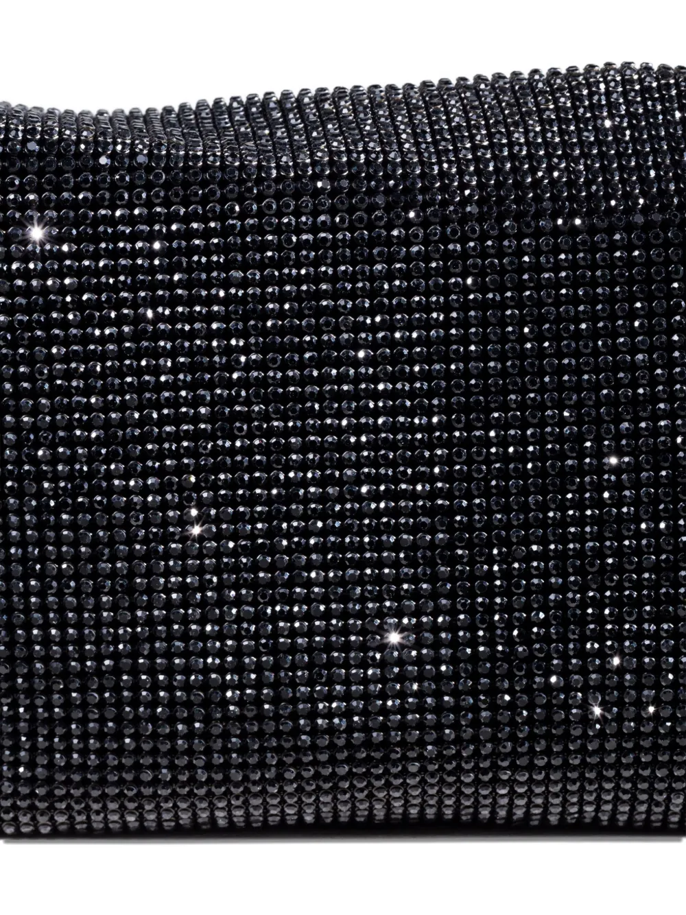 Benedetta Bruzziches Crystal-embellished Buckle Shoulder Bag In Black