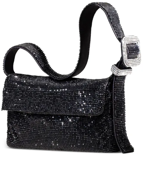 Benedetta Bruzziches crystal-embellished buckle shoulder bag