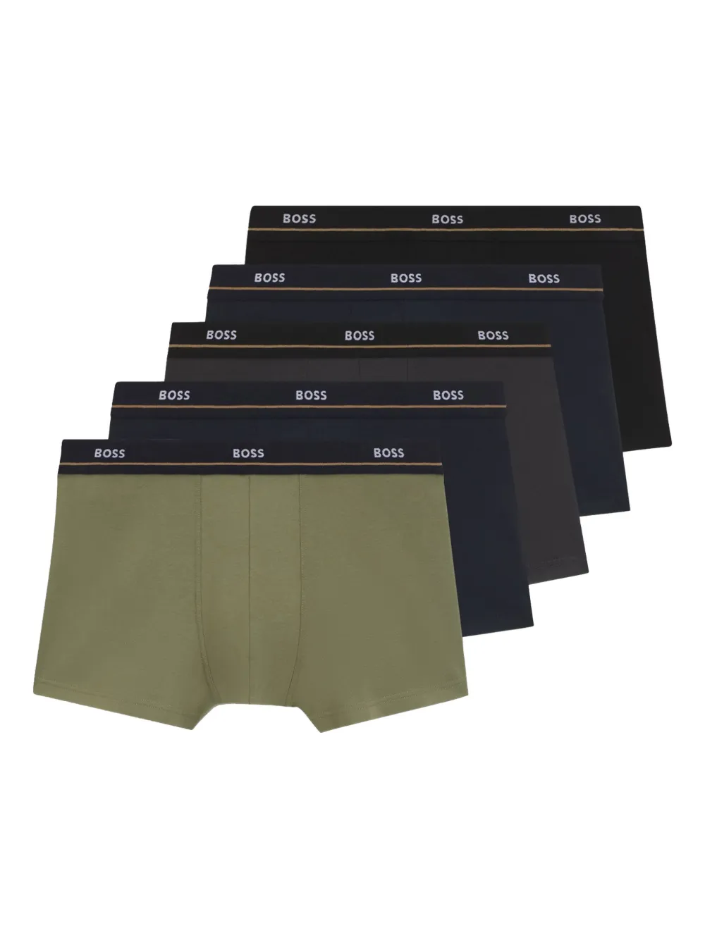 BOSS Vijf boxershorts met logodetail Zwart