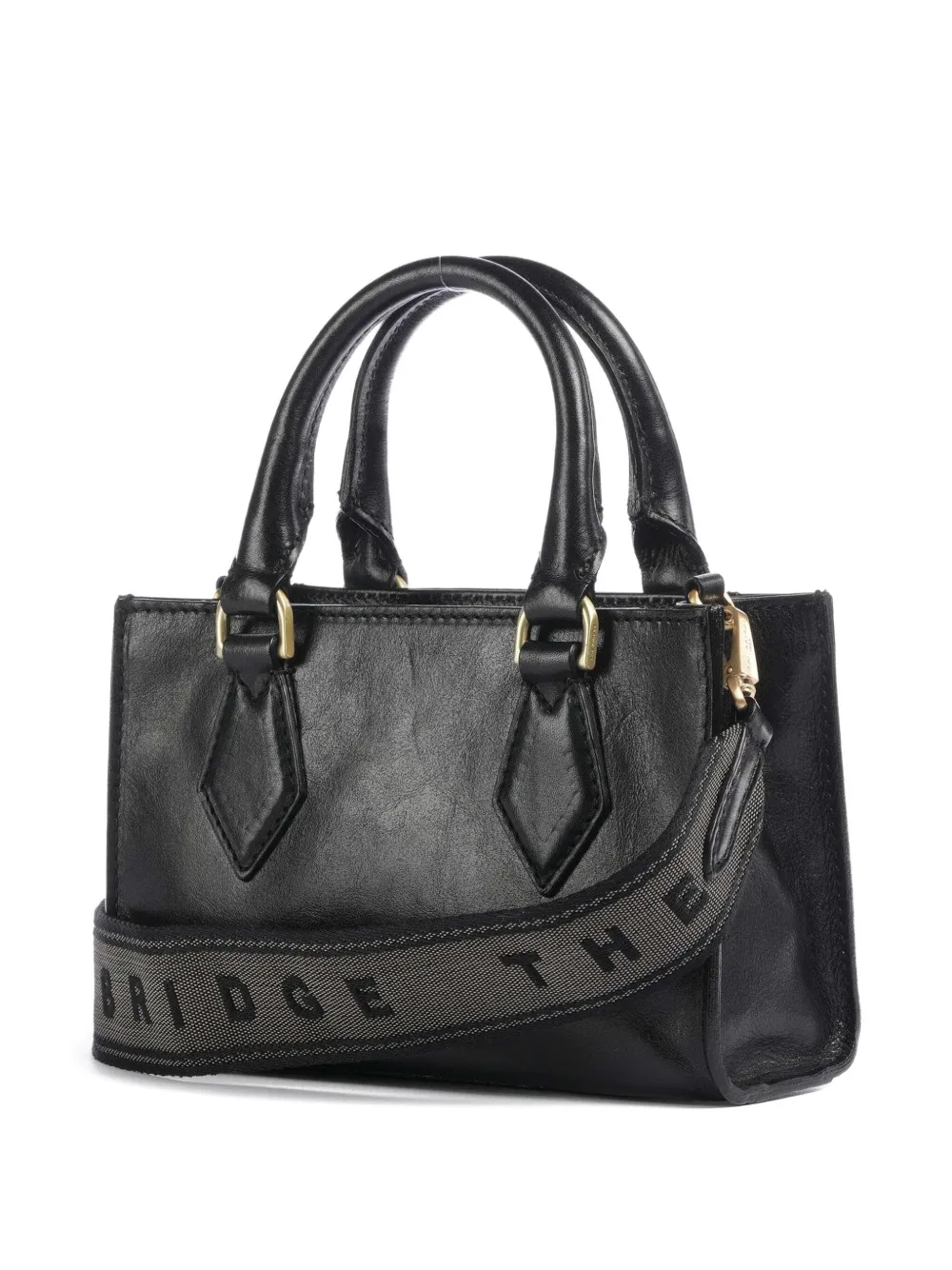 The Bridge leather top-handle tote bag - Zwart
