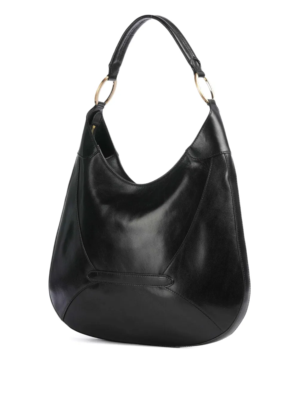 The Bridge ring-detail leather shoulder bag - Zwart