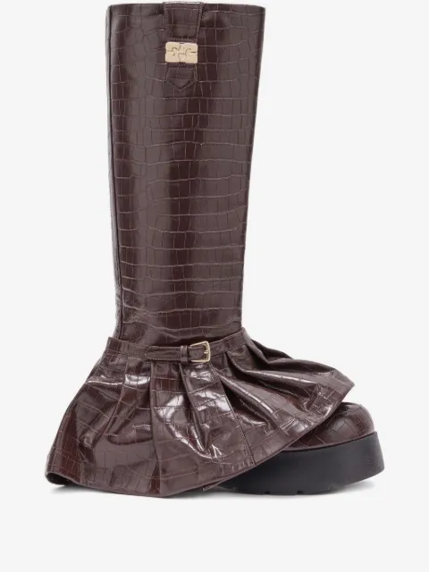 GANNI bottines embossées