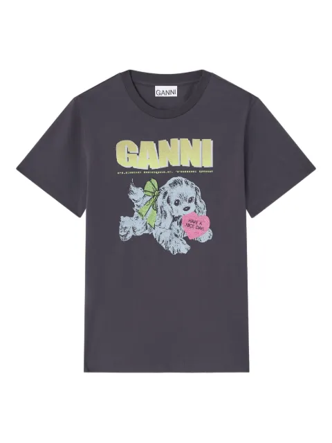 GANNI T-shirt Puppy con stampa