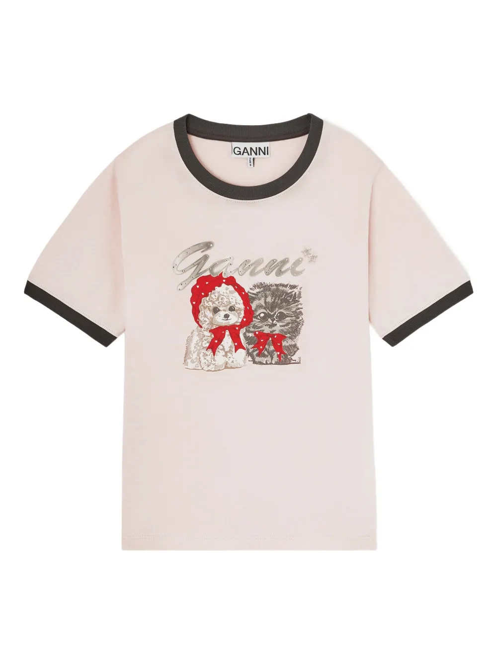 GANNI T-shirt con stampa - Toni neutri