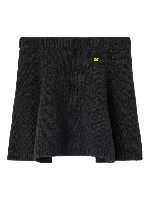 GANNI knitted flared mini skirt